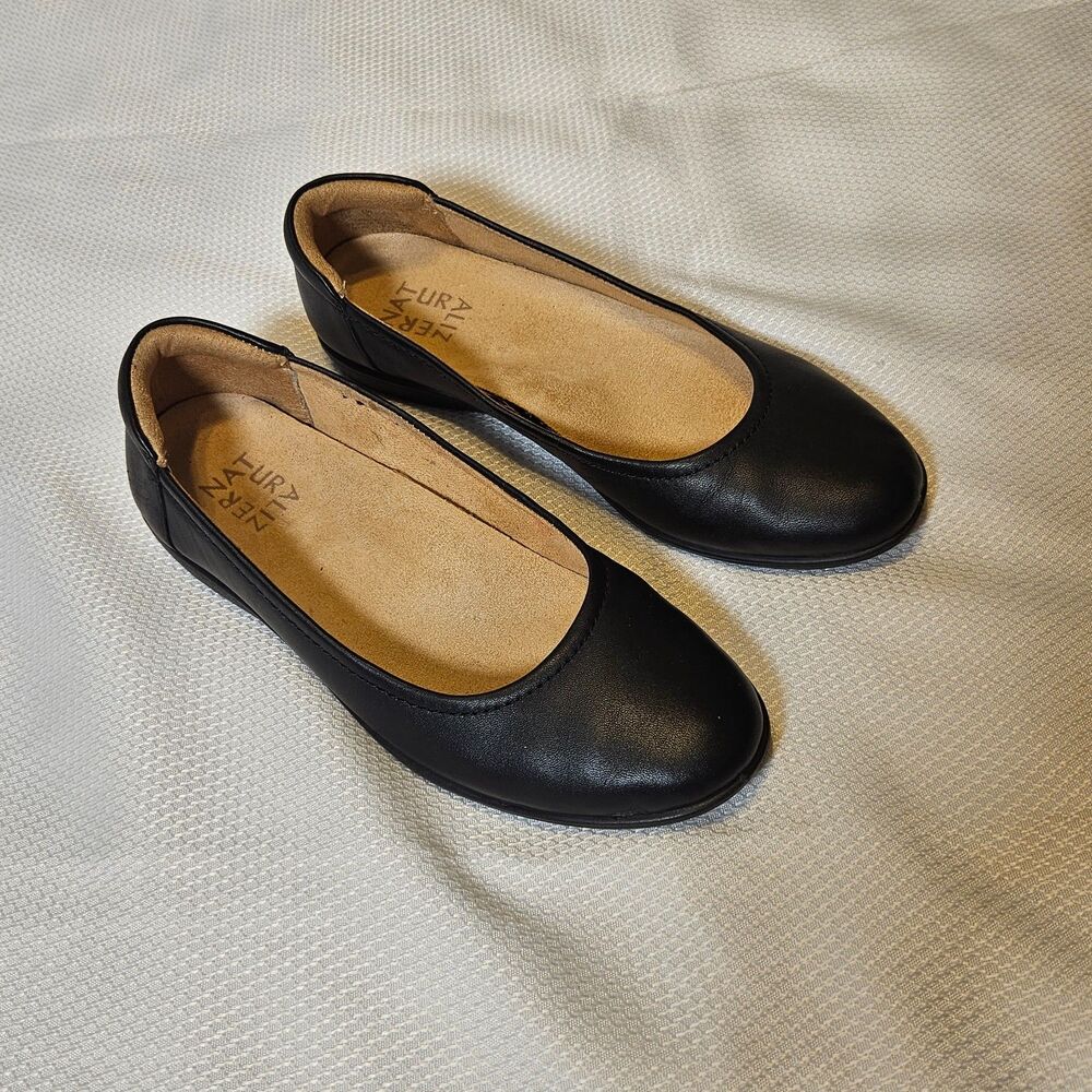 Naturalizer Flexy Leather Slip on Black Ballet shoes womens 7 - Picture 2 of 7